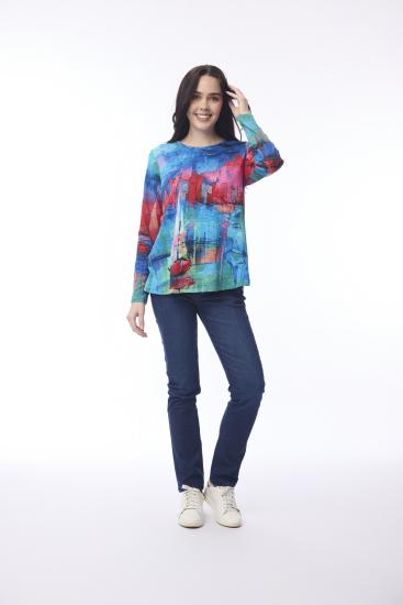 Sail Boat Contemporary Crew Tee Shirt