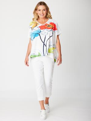 Red Floral Floaty Print Top