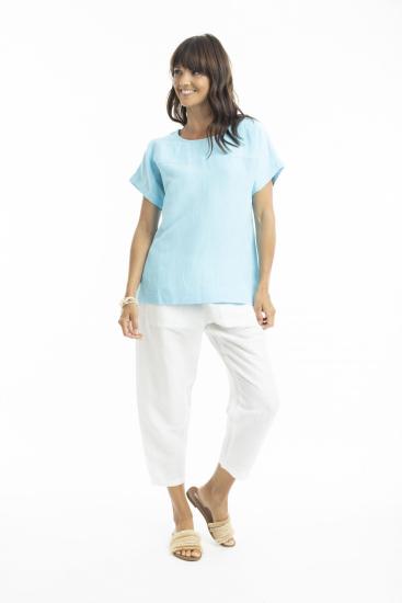 Sky Linen Boxy Top