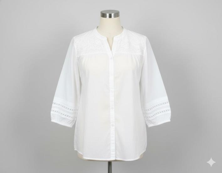 Tilda White 3/4 Sleeve Shirt