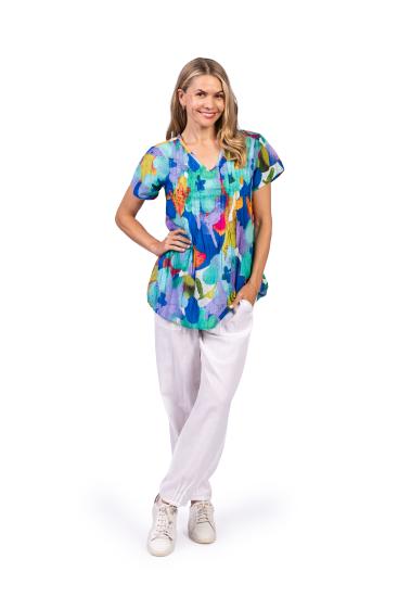 Kayla Large Floral 1 Cotton Blouse