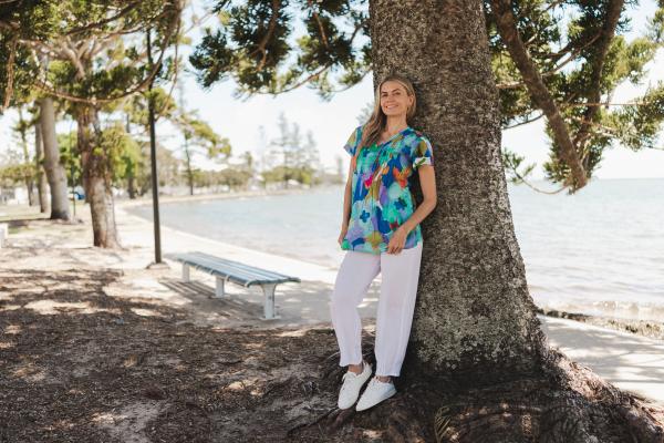 Kayla Large Floral 1 Cotton Blouse