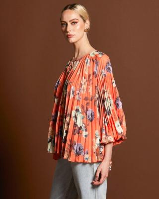 Fate + Becker Jolene Pleated Boho Sleeve Top