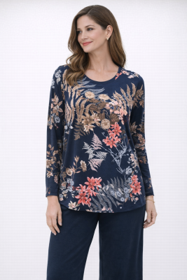 Frosted Foral Brushed Knit Top