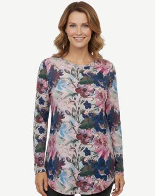 Teal Mirage Knit Long Sleeve Top