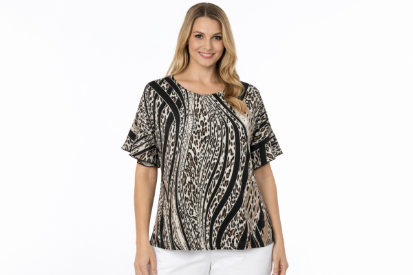 Leopard Lush Printed Slub Knit Top