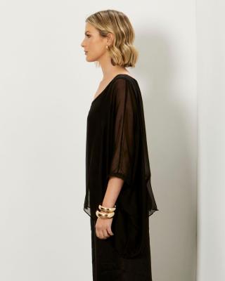 Fate + Becker Summer Fever Black Silk Top