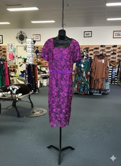 La Scala Magenta Lace Dress