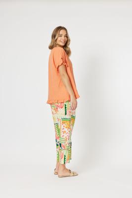 Tulum Papaya V Neck Top