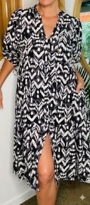 Kitty Black Aztec Dress