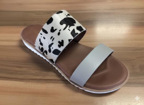 Habit Light Grey/Cow Print Slip On Shoe