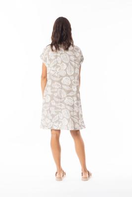 Sand Print Cap Sleeve Shift Dress
