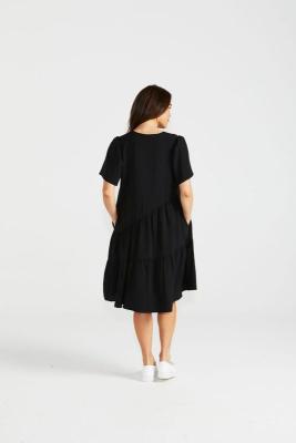Florence Black Tiered Dress