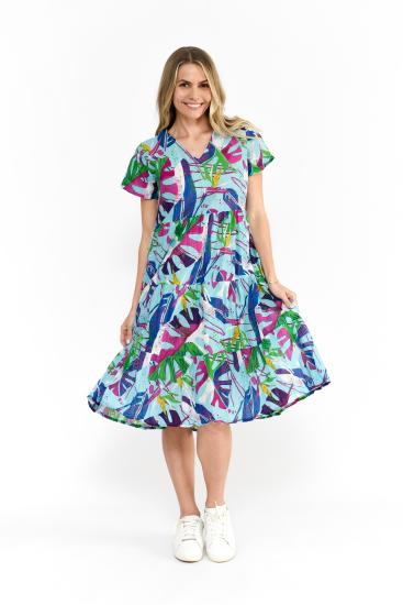 Thaila Abstract Tropical 1 Tiered Dress
