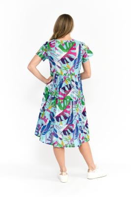 Thaila Abstract Tropical 1 Tiered Dress