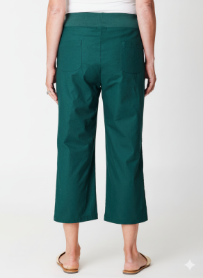Forest Green Wide Leg Crop Pants