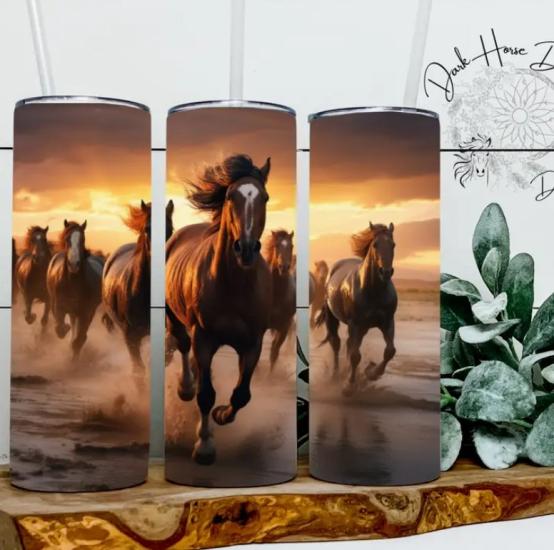 Running Horses Tumbler