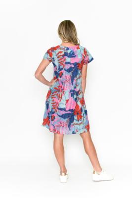 Nicola Tropical Sea 2 Cap Sleeve Dress