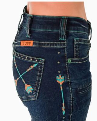 Turquoise Arrows Dark Wash Jeans 31 Leg