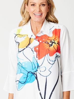 Floral Multi Coloured Tunic Shirt Dress