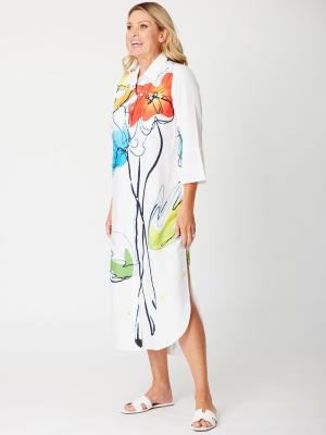 Floral Multi Coloured Tunic Shirt Dress