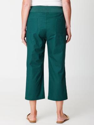 Forest Green Wide Leg Crop Pants