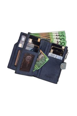 W Stitch Navy Wallet