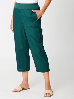 Forest Green Wide Leg Crop Pants