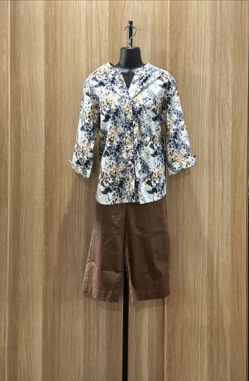 Grey Print S/S Shirt