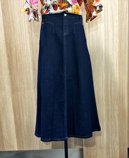 Bettinna Wash Extra Drape Denim Skirt