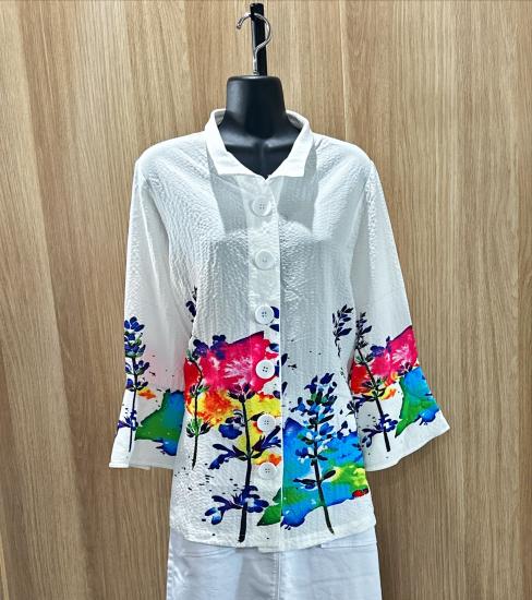 Tall Flowers Print Shirt