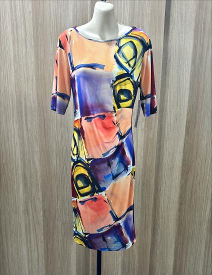 Orange Multi Print Dress