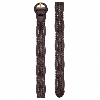 Phillipa Tan Belt | Genuine Leather Woven Women's Belt