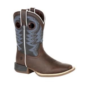 Lil Durango Rebel Pro Big Kids Belgian Brown/Denim Blue Western Boot