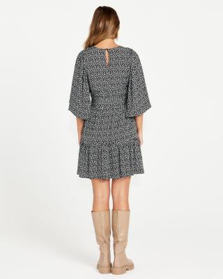 Nicolette Boho Animal Puff Sleeve Dress