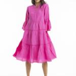 Pink Linen Layers Dress