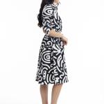 Black Poplin Print Dress