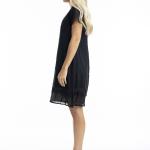 Black Gauze Frill Hem Dress