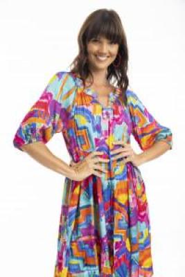 Frida Print Layer Dress