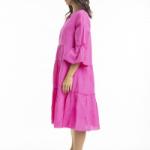 Pink Linen Layers Dress