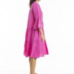 Pink Linen Layers Dress