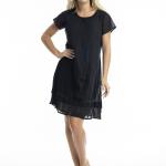 Black Gauze Frill Hem Dress