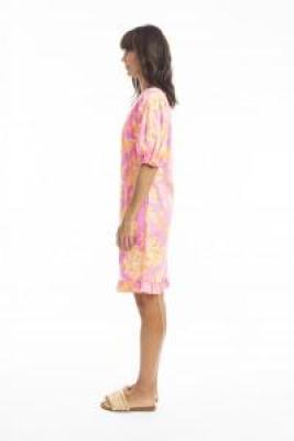 Layla Pink Bubble Sleeve Dress