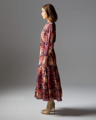 Berry Kiss Floral Midi Dress