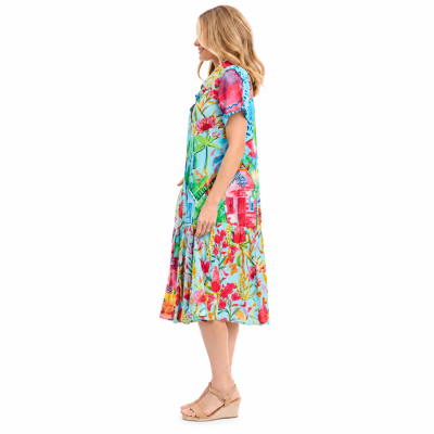 La Mala Print Patch Long Dress