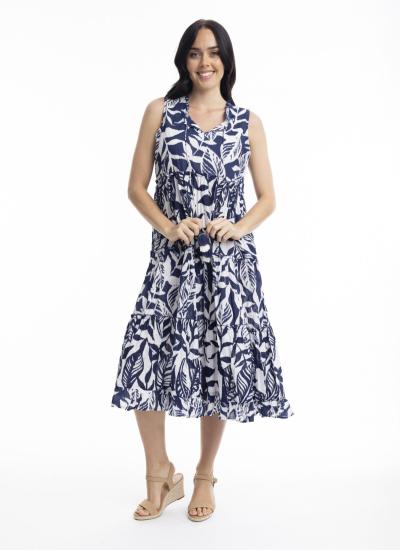 Hayman Navy Boho Sleeveless Dress