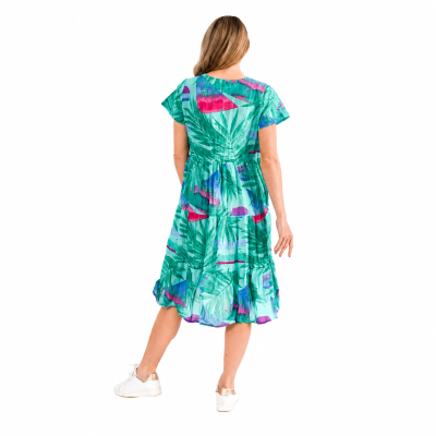 Thalia Rainbow Beach Aqua Tiered Dress