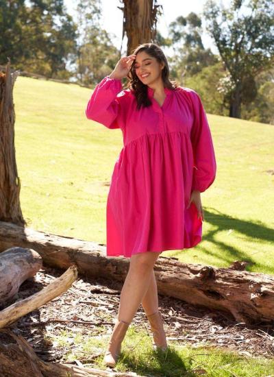 Autumn Pink Cottage Dress