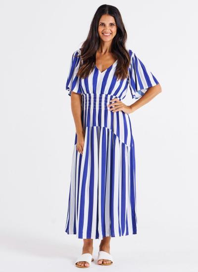 Louisa Blue Stripe Dress