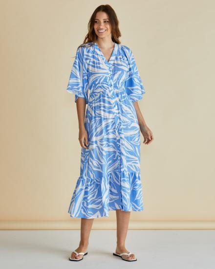 Moxie Blue Abstract Dress